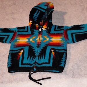 Artesanias Tuntaquimba Wool Colorful Kids' Hooded Sweater